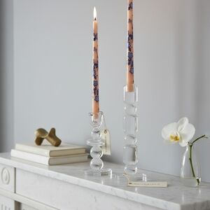 Anthropologie Villa Handpainted Taper Candles, Set of 2